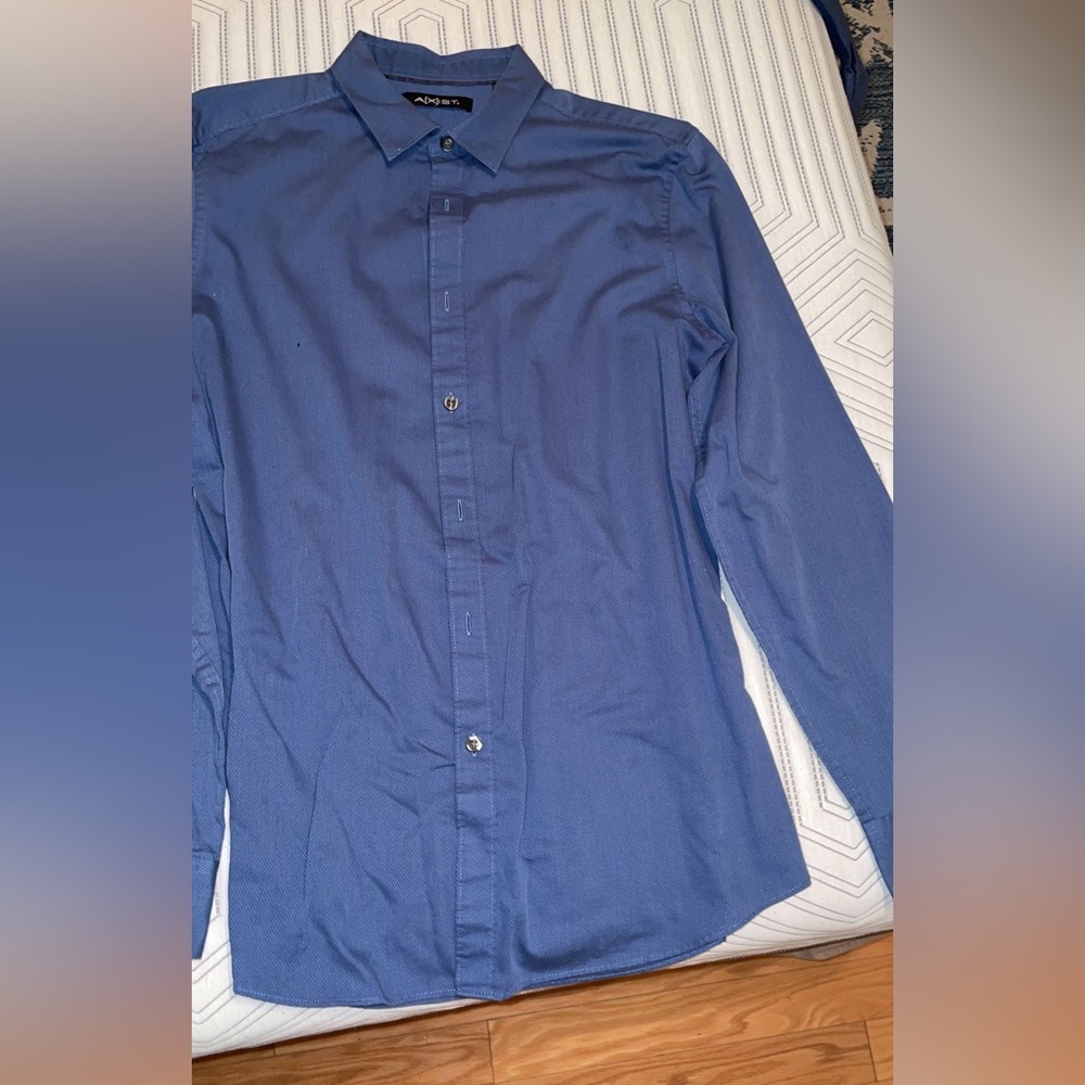 Long sleeve navy dress shirt